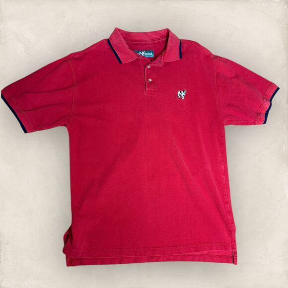 Big Dogs Short Sleeve Polo Shirt Men Medium Red vintage y2k baggy Embroidered - Picture 1 of 3